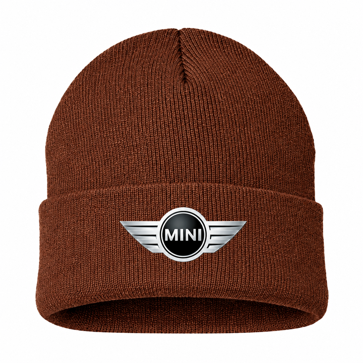 Men's Mini Cooper Beanie Hat — Brown — clean front main