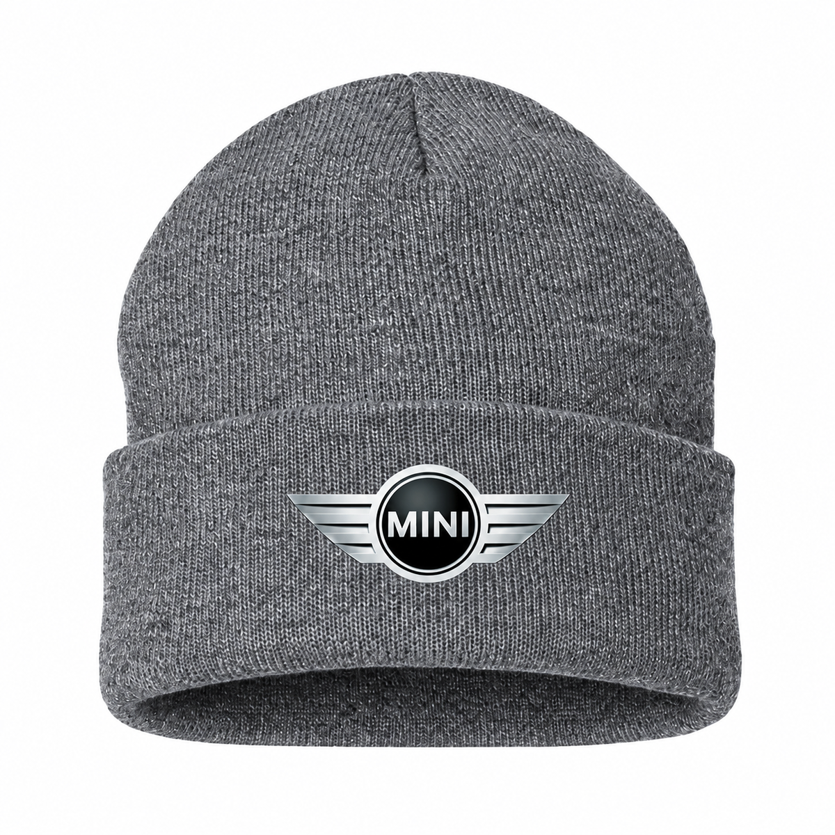 Men's Mini Cooper Beanie Hat — Gray — clean front main