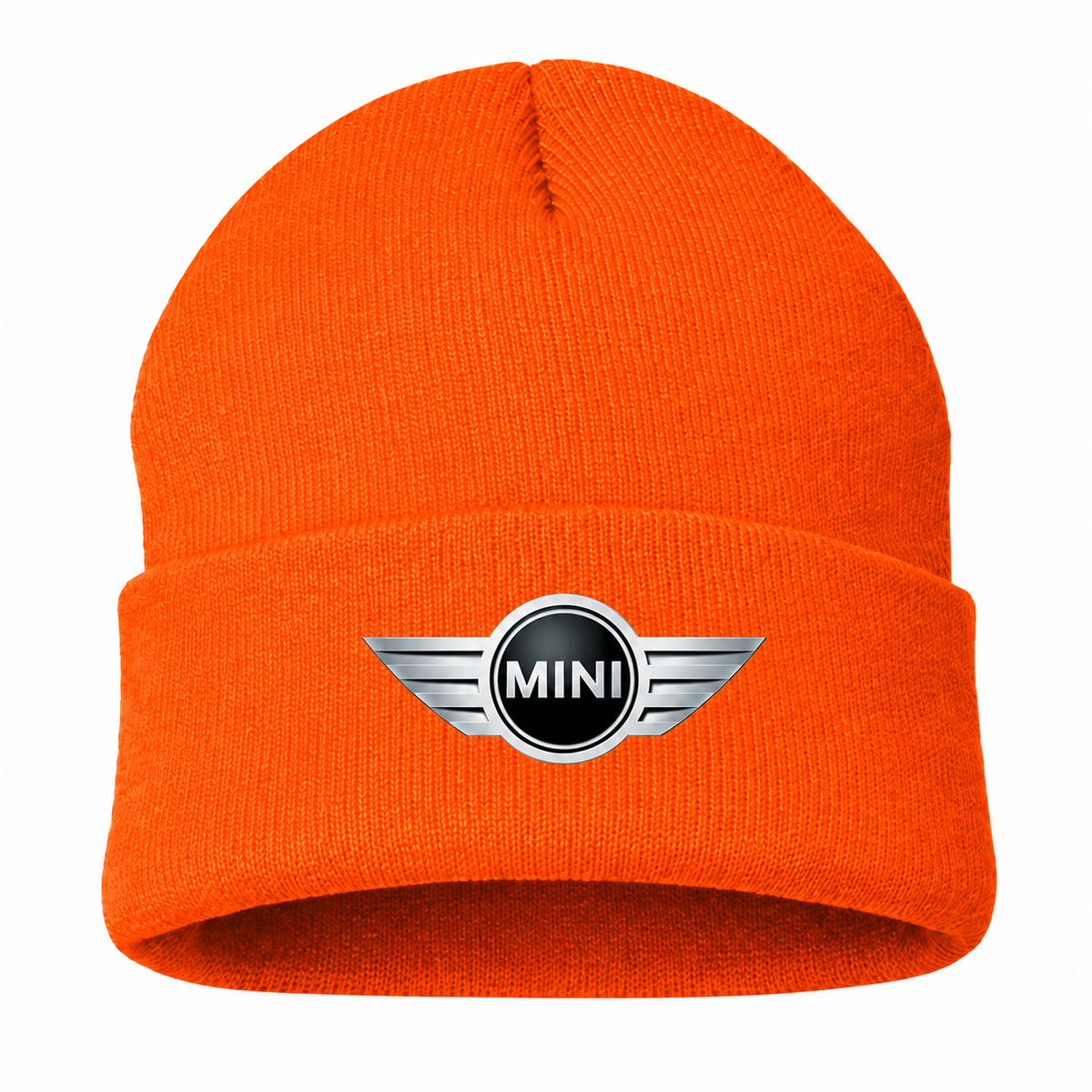 Men's Mini Cooper Beanie Hat — Orange — clean front main