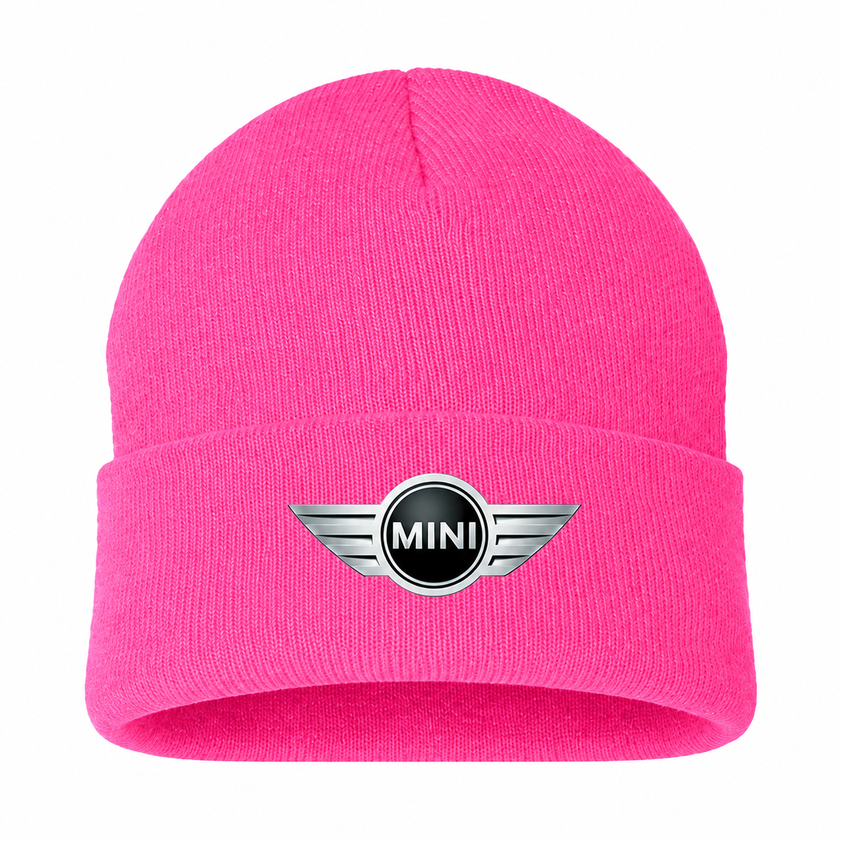Men's Mini Cooper Beanie Hat — Pink — clean front main