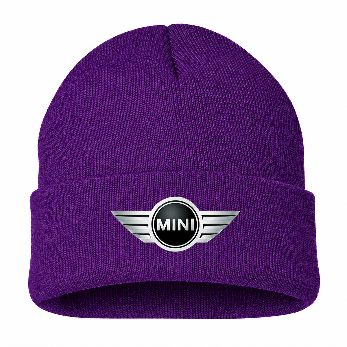 Men's Mini Cooper Beanie Hat — Purple — clean front main