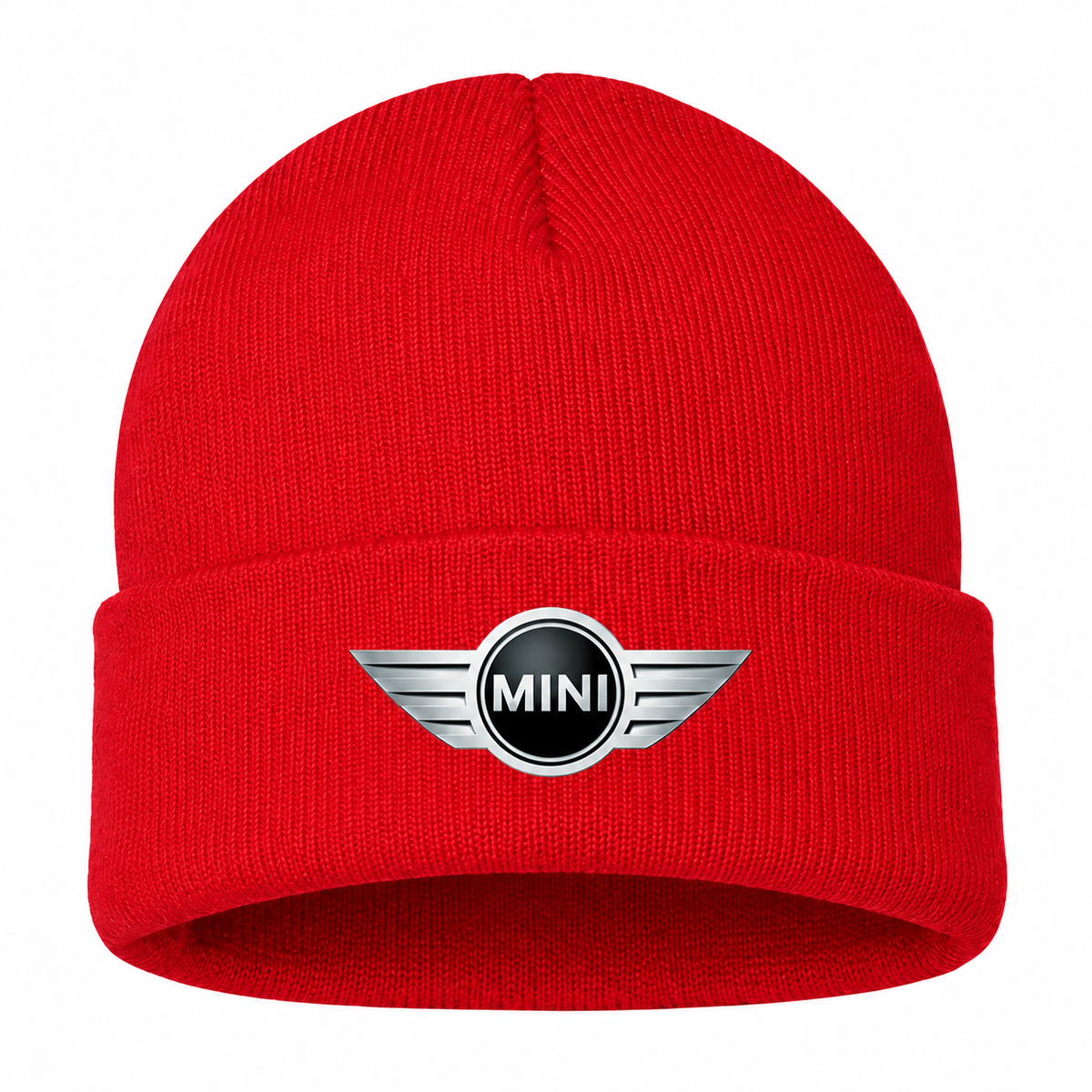 Men's Mini Cooper Beanie Hat — Red — clean front main