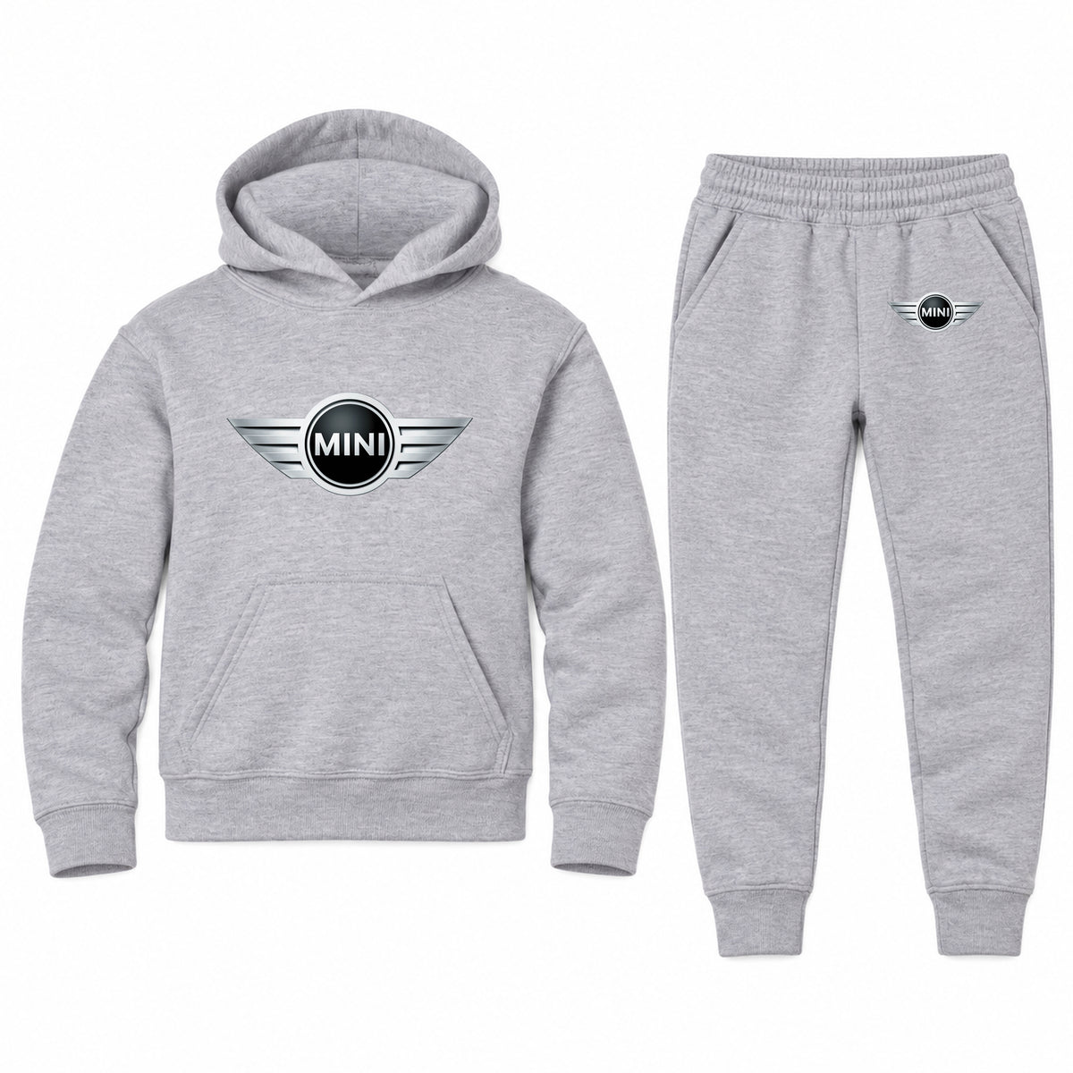 Mini Cooper youth hoodie jogger set, Sports Grey, Youth Large ages 10–12