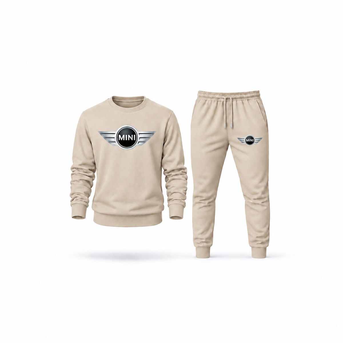 Men's Mini Cooper Sweatshirt Joggers Set | Color: Tan | Main