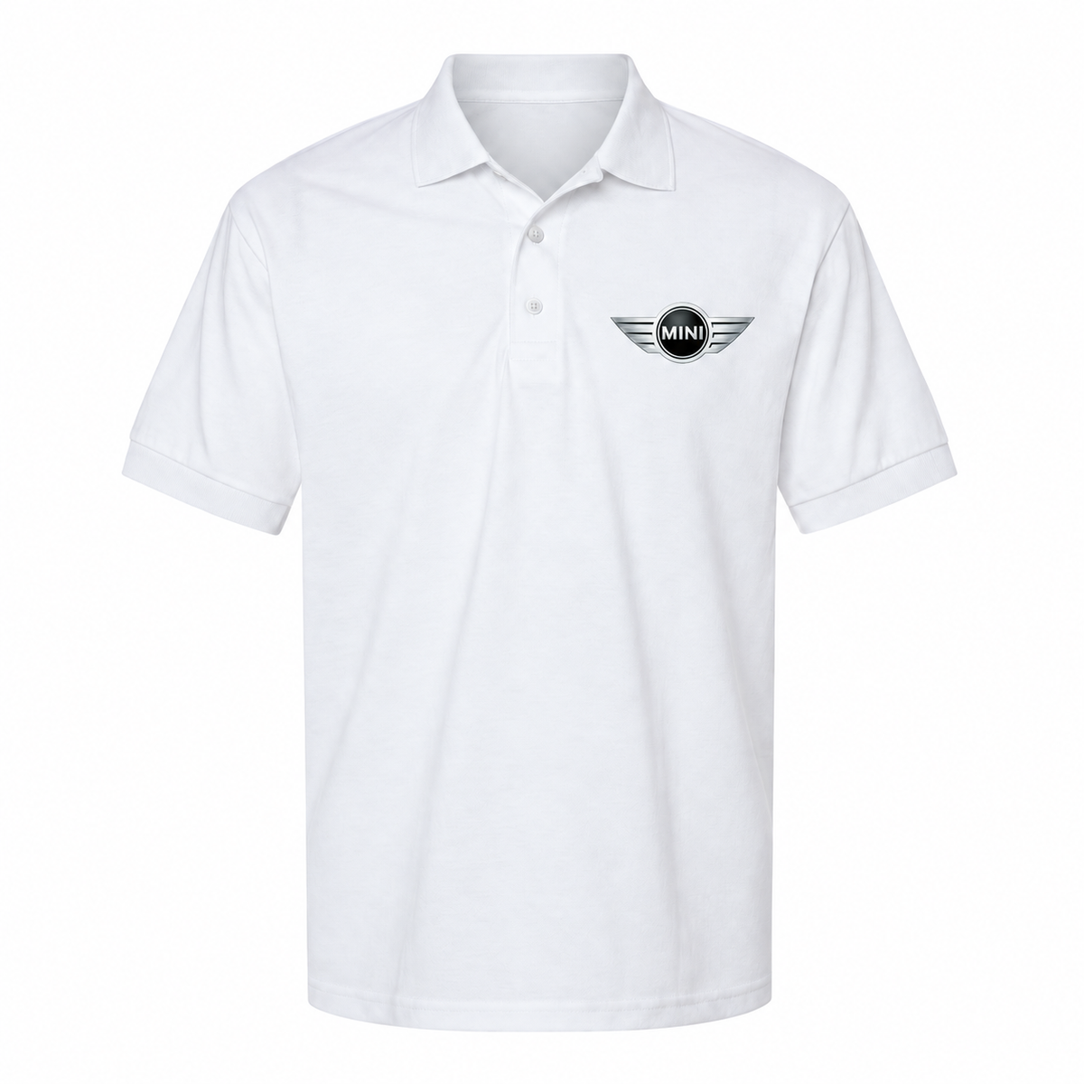Men's Mini Cooper Dry Blend Polo — White — clean front main