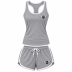 Women's Mini Cooper tanktop and shorts set Grey front