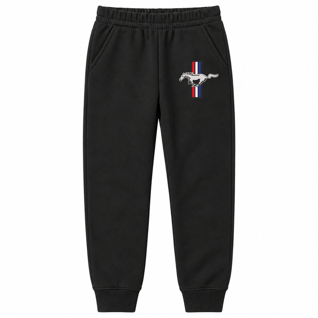 Mustang youth jogger sweatpants in Black, Youth Large ages 10–12