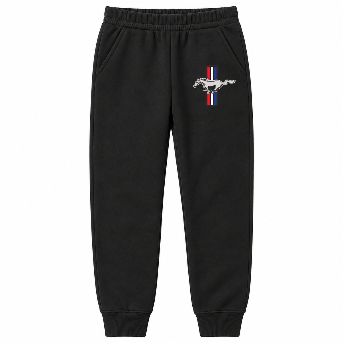 Mustang youth jogger sweatpants in Black, Youth Large ages 10–12