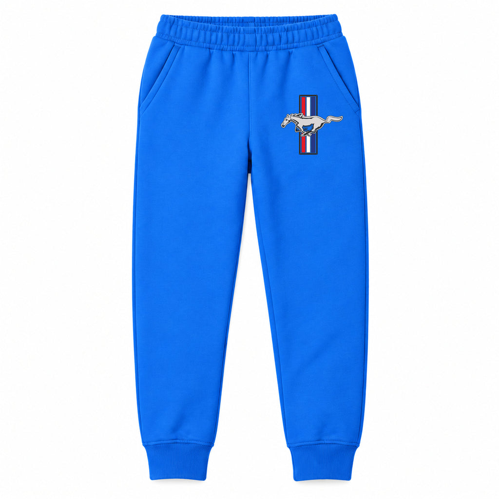 Mustang youth jogger sweatpants in Blue, Youth Large ages 10–12