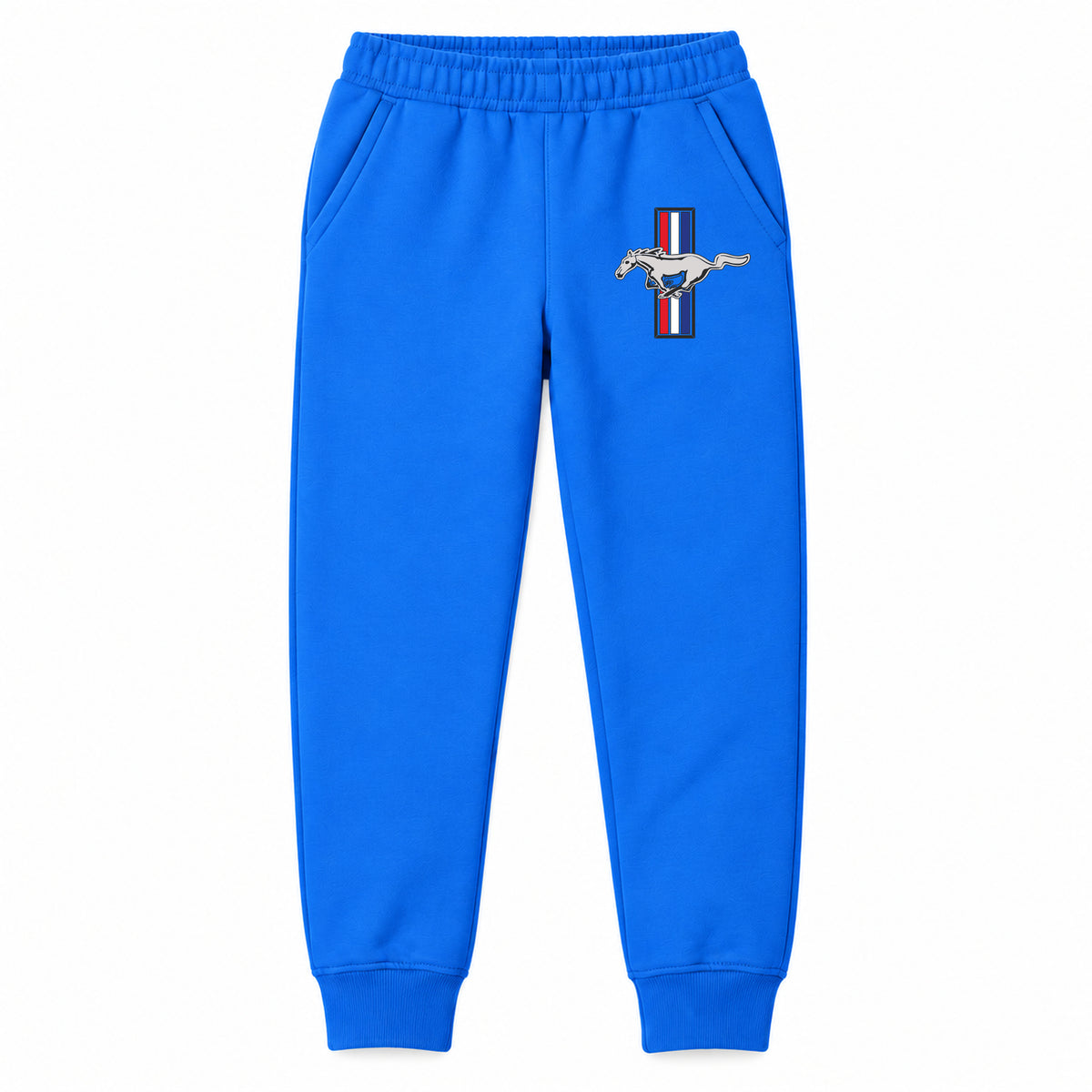 Mustang youth jogger sweatpants in Blue, Youth Large ages 10–12
