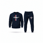 Men's Mustang Sweatshirt Joggers Set | Color: Navy | Main