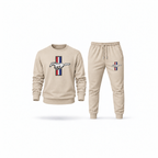 Men's Mustang Sweatshirt Joggers Set | Color: Tan | Main