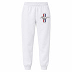 Mustang youth jogger sweatpants in White, Youth Large ages 10–12
