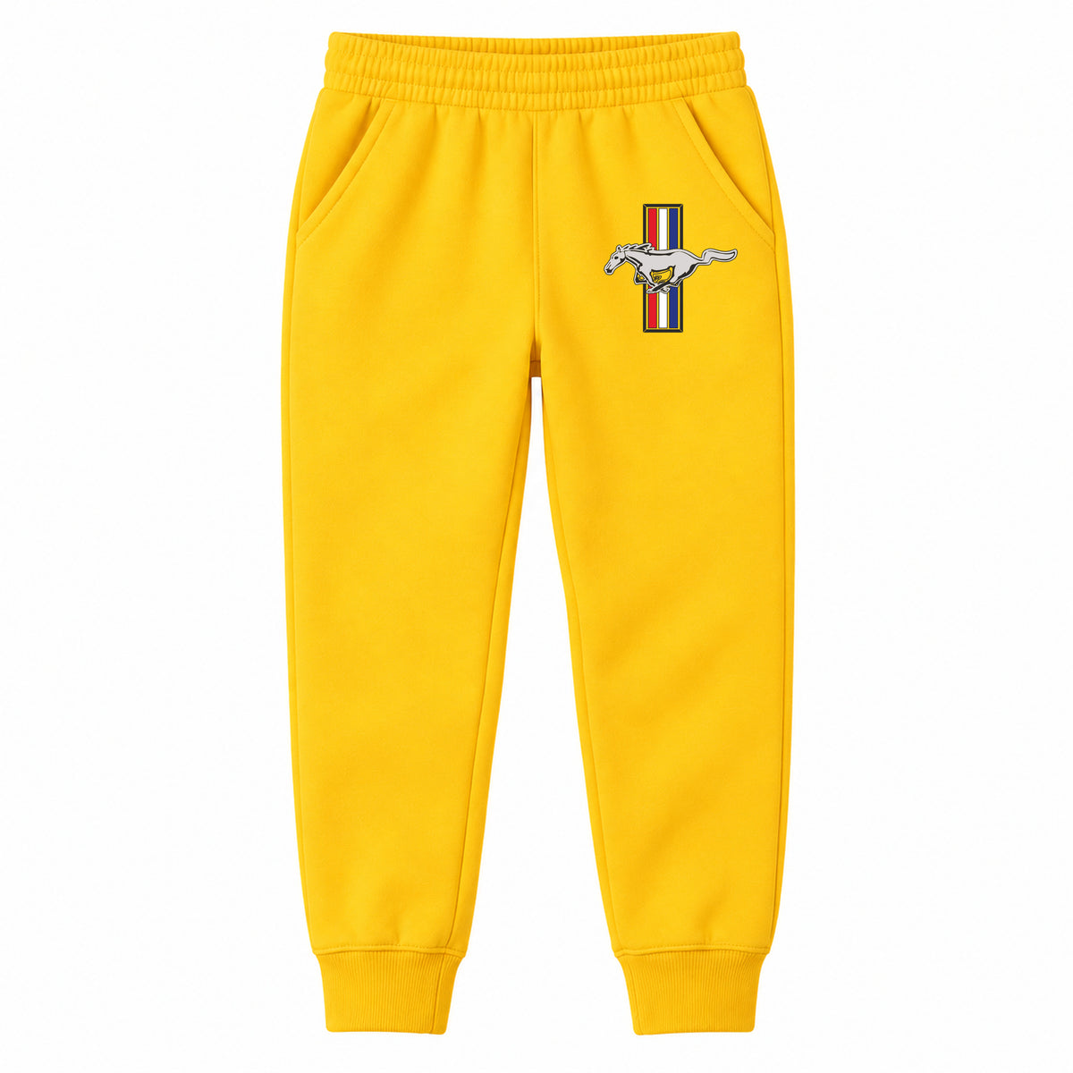 Mustang youth jogger sweatpants in Yellow, Youth Large ages 10–12