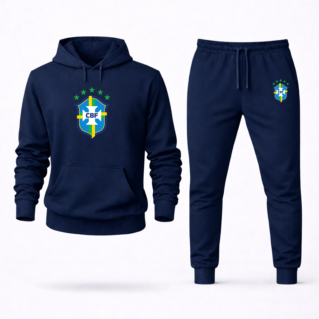 Men's Brazil National Soccer Team Hoodie Joggers Set