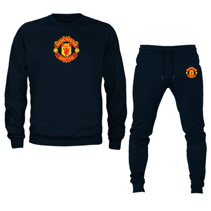 Men’s Manchester United Soccer Soccer Logo Crewneck Sweatshirt Joggers Suit