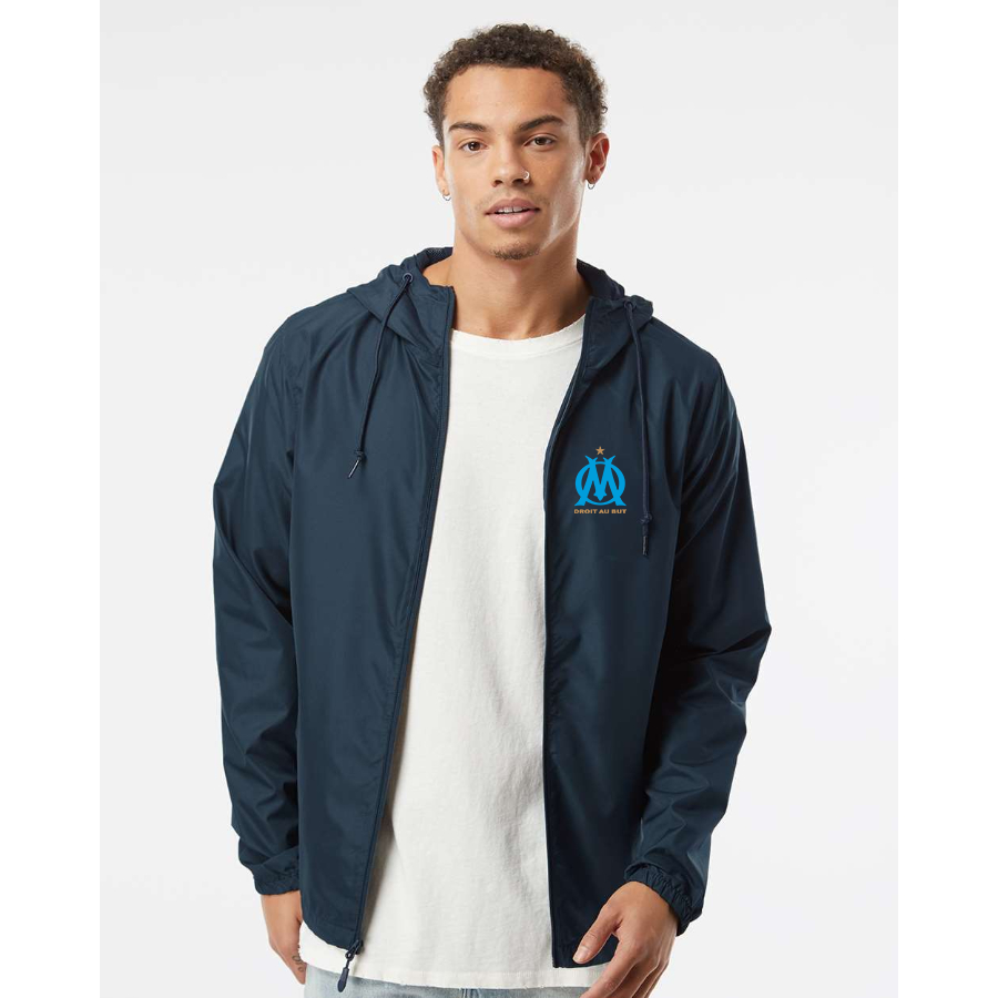 Men’s Olympique de Marseille FC   - Independent Trading Co. - Lightweight Windbreaker Full-Zip Jacket - EXP54LWZ