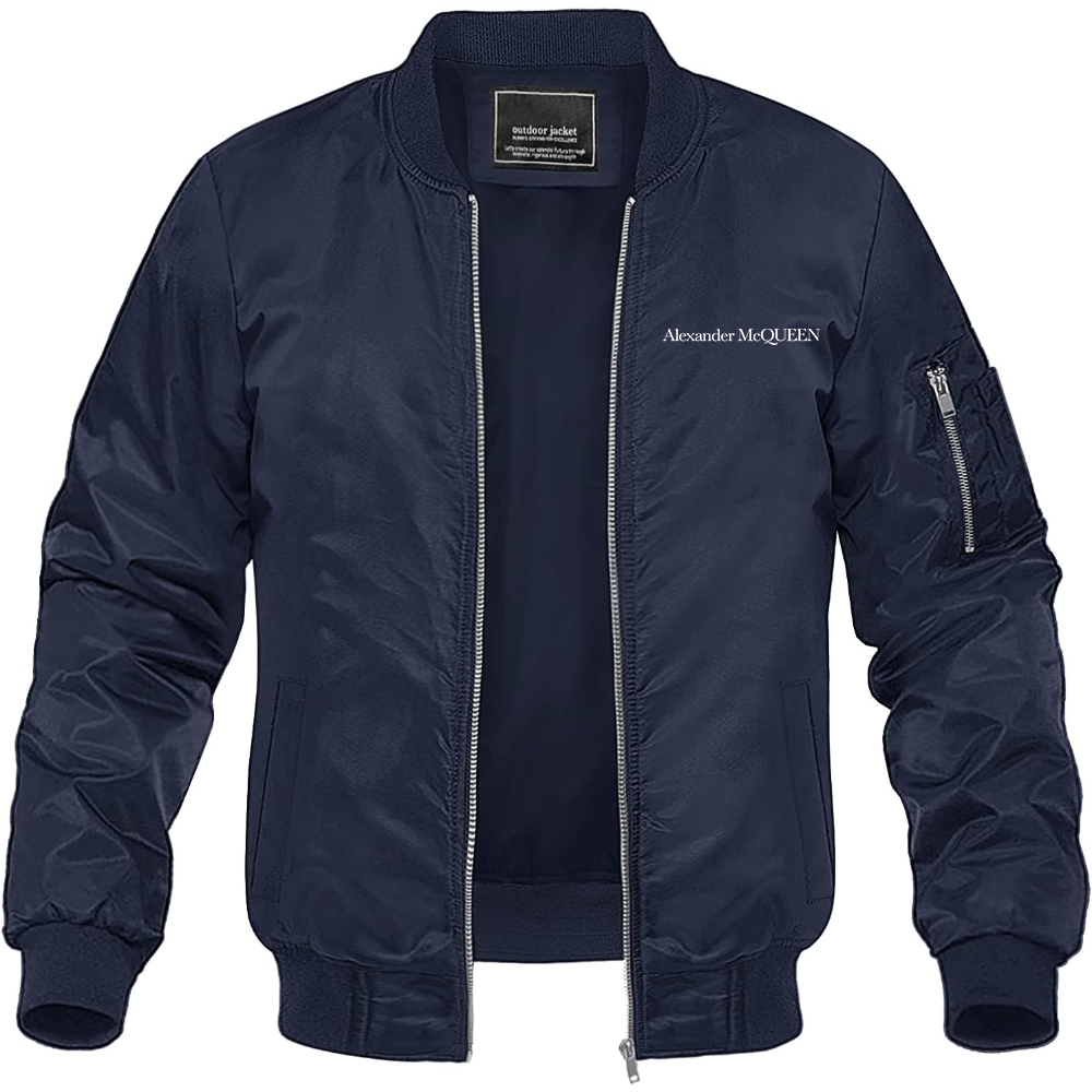 Men's Alexander McQueen Lightweight Bomber Jacket Windbreaker Softshell Varsity Jacket Coat