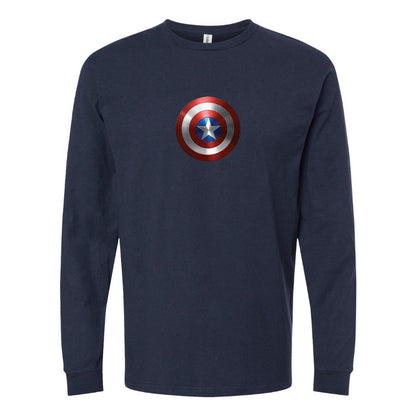 Youth Kids Captain America Superhero Long Sleeve T-Shirt