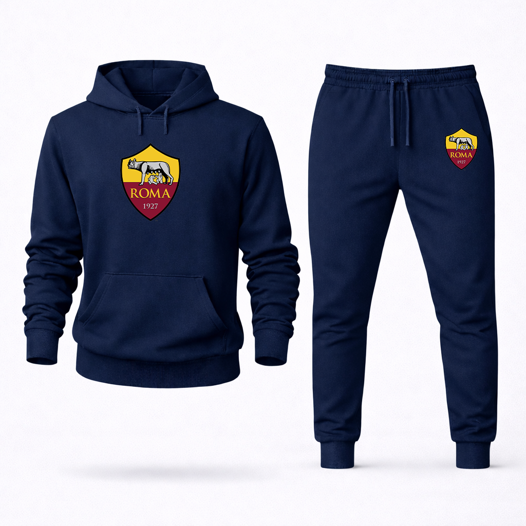 Men's AS Roma FC Logo Hoodie Joggers Set