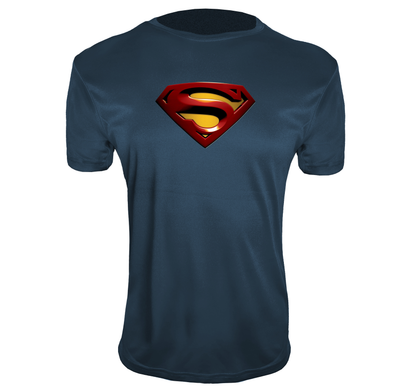 Youth Kids Superman Superhero Performance T-Shirt