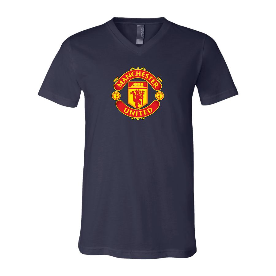 Men’s  Manchester United Soccer - BELLA + CANVAS - Jersey V-Neck Tee - 3005