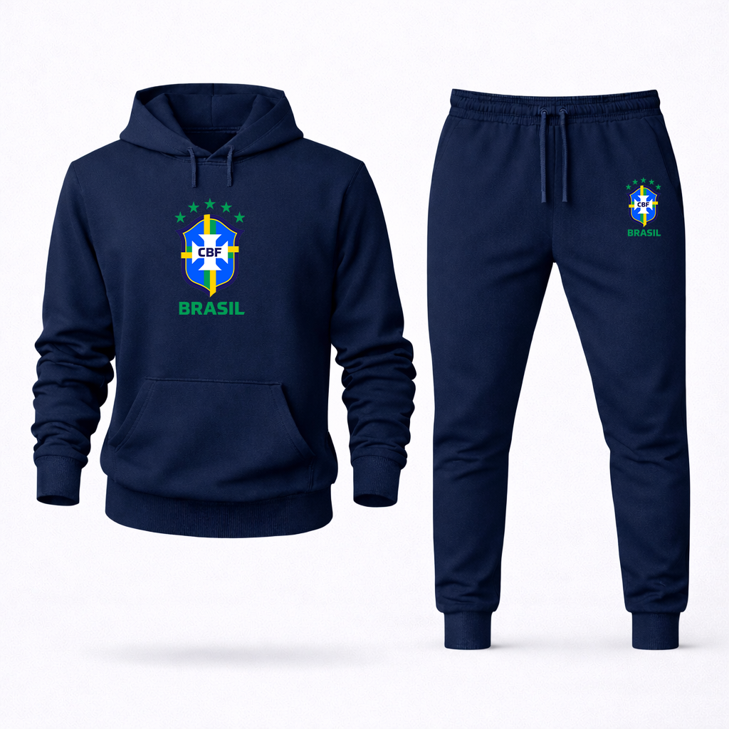 Men's Brasil National Soccer Team Hoodie Joggers Set