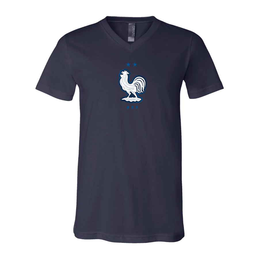 Men’s France National Soccer Team - BELLA + CANVAS - Jersey V-Neck Tee - 3005