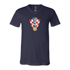 Men’s Croatia National Soccer Team - BELLA + CANVAS - Jersey V-Neck Tee - 3005