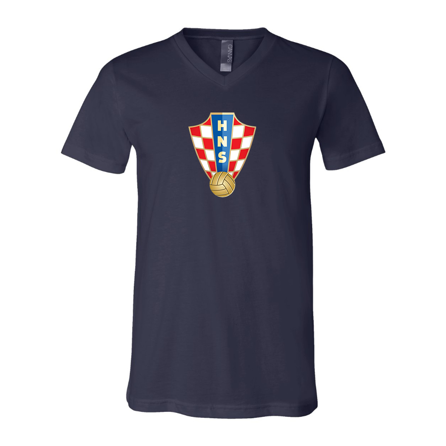 Men’s Croatia National Soccer Team - BELLA + CANVAS - Jersey V-Neck Tee - 3005
