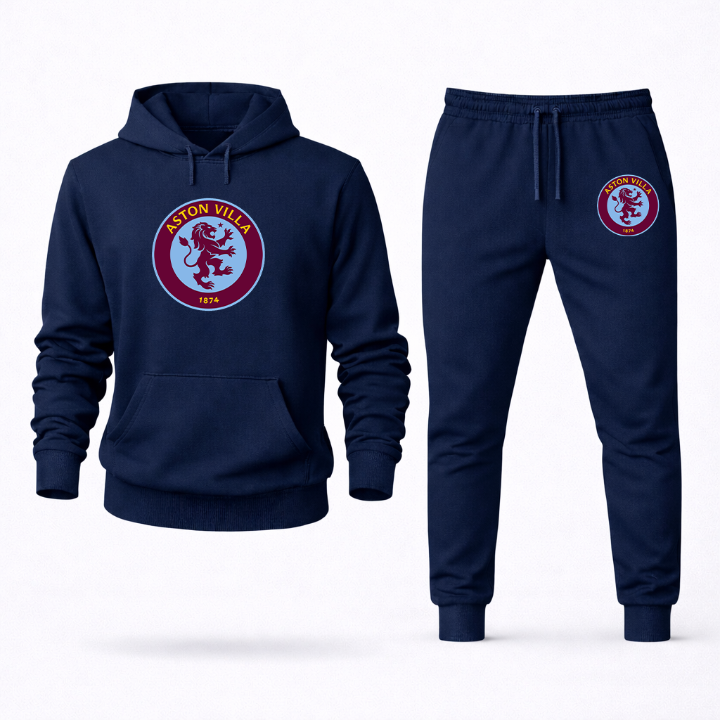 Men's Aston Villa FC Logo Hoodie Joggers Set