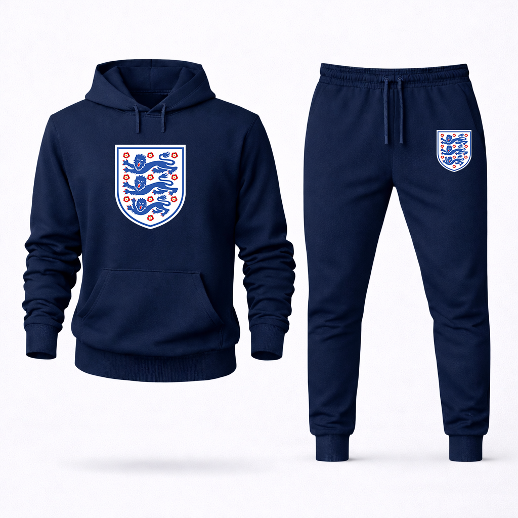 Men's England National Football Team Logo Hoodie Joggers Set