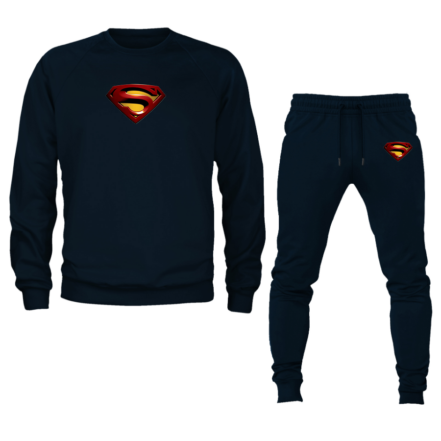 Men's Superman Superhero Crewneck Sweatshirt Joggers Suit