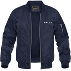 Men's Bally Lightweight Bomber Jacket Windbreaker Softshell Varsity Jacket Coat