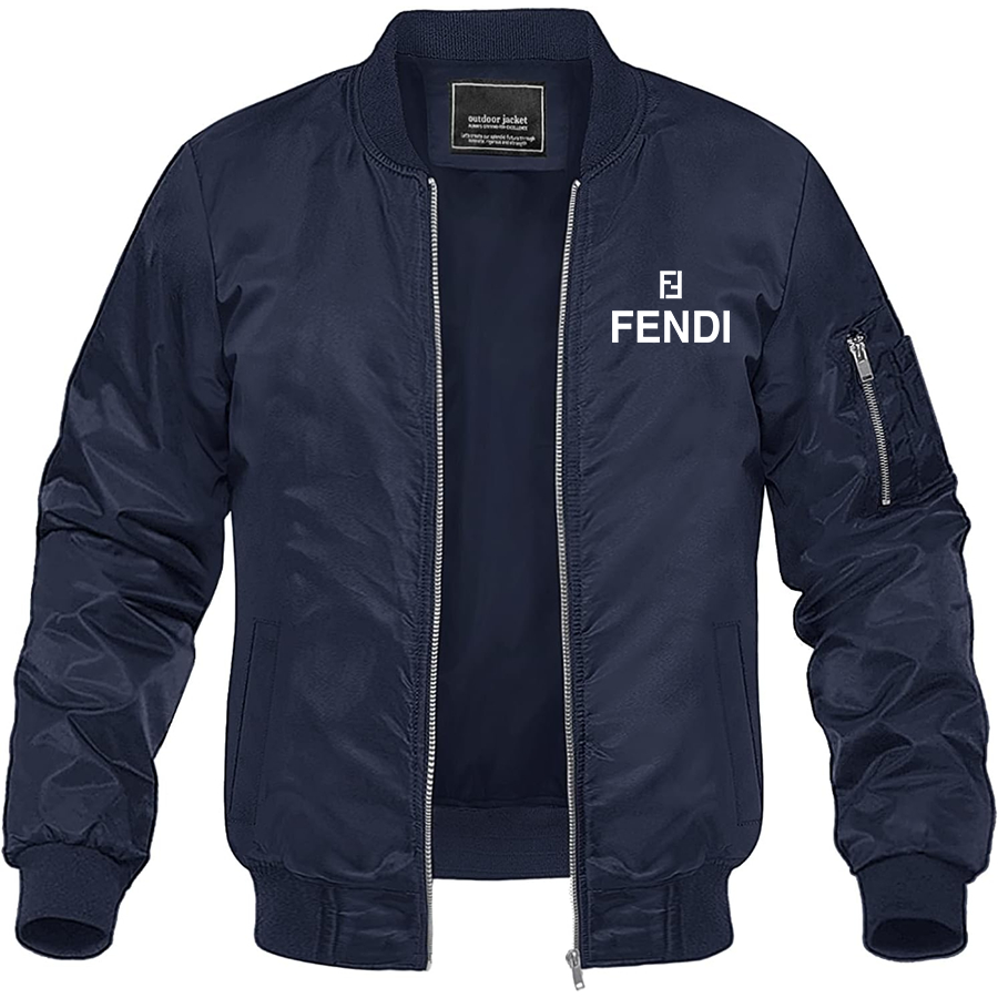 Men's Fendi Lightweight Bomber Jacket Windbreaker Softshell Varsity Jacket Coat