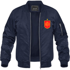 Men's Spain Red Logo National Soccer Team Lightweight Bomber Jacket Windbreaker Softshell Varsity Jacket Coat