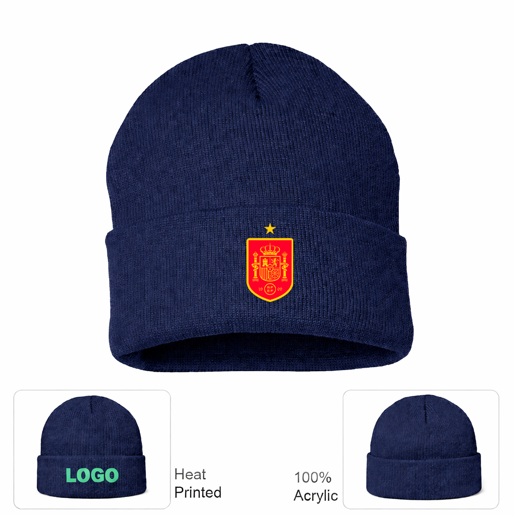 Spain Red Logo National Soccer Team Beanie Hat