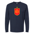 Men's Spain Red Logo National Soccer Team Long Sleeve T-Shirt