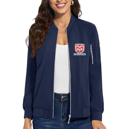 Women's Dodge Car - Premium Bomber Jacket with Polished Detailing and Functional Sleeve Pocket - Modern Luxury Outerwear