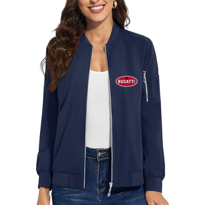 Women's Bugatti Car - Premium Bomber Jacket with Polished Detailing and Functional Sleeve Pocket - Modern Luxury Outerwear