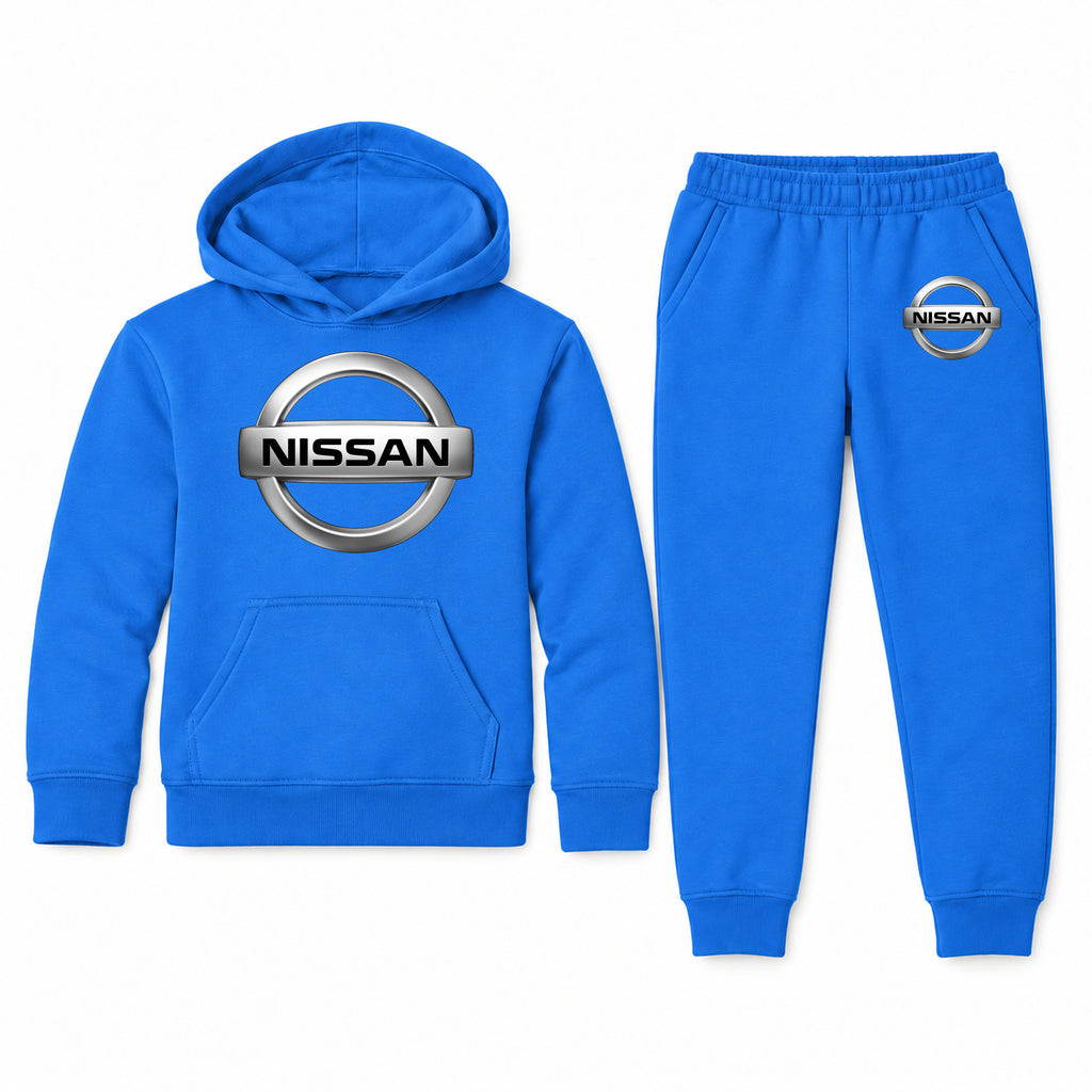 Nissan youth hoodie jogger set, Blue, Youth Large ages 10–12