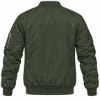 Nissan army green bomber jacket back product view | color: army green |
