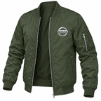 Nissan army green bomber jacket angled product view | color: army green |