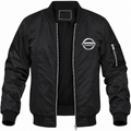 Nissan black bomber jacket front product photo | color: black |