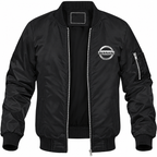 Nissan black bomber jacket front product photo | color: black |