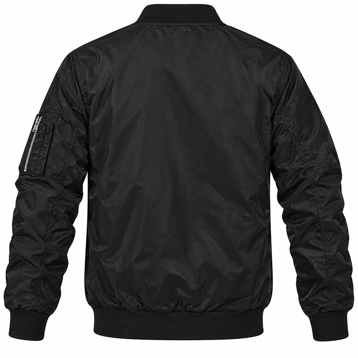 Nissan black bomber jacket back product view | color: black |