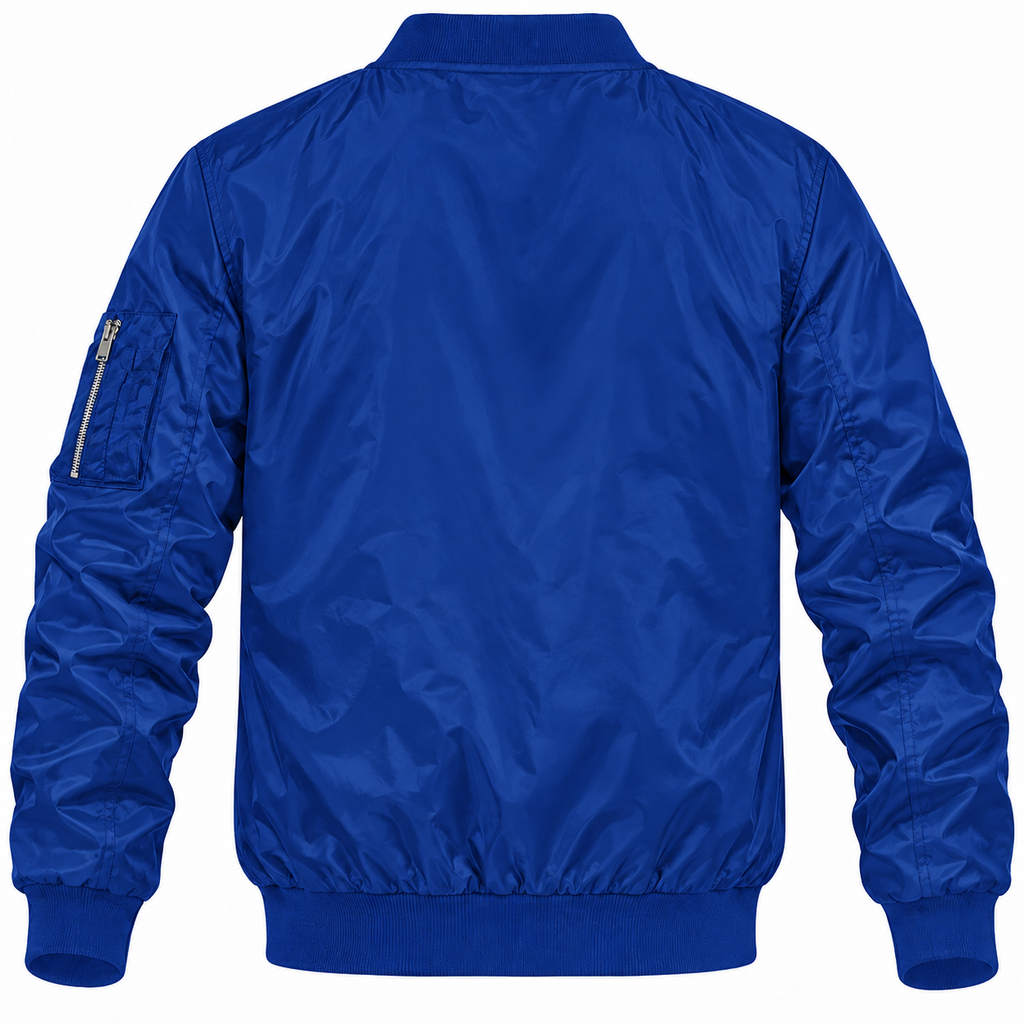 Nissan blue bomber jacket back product view | color: blue |