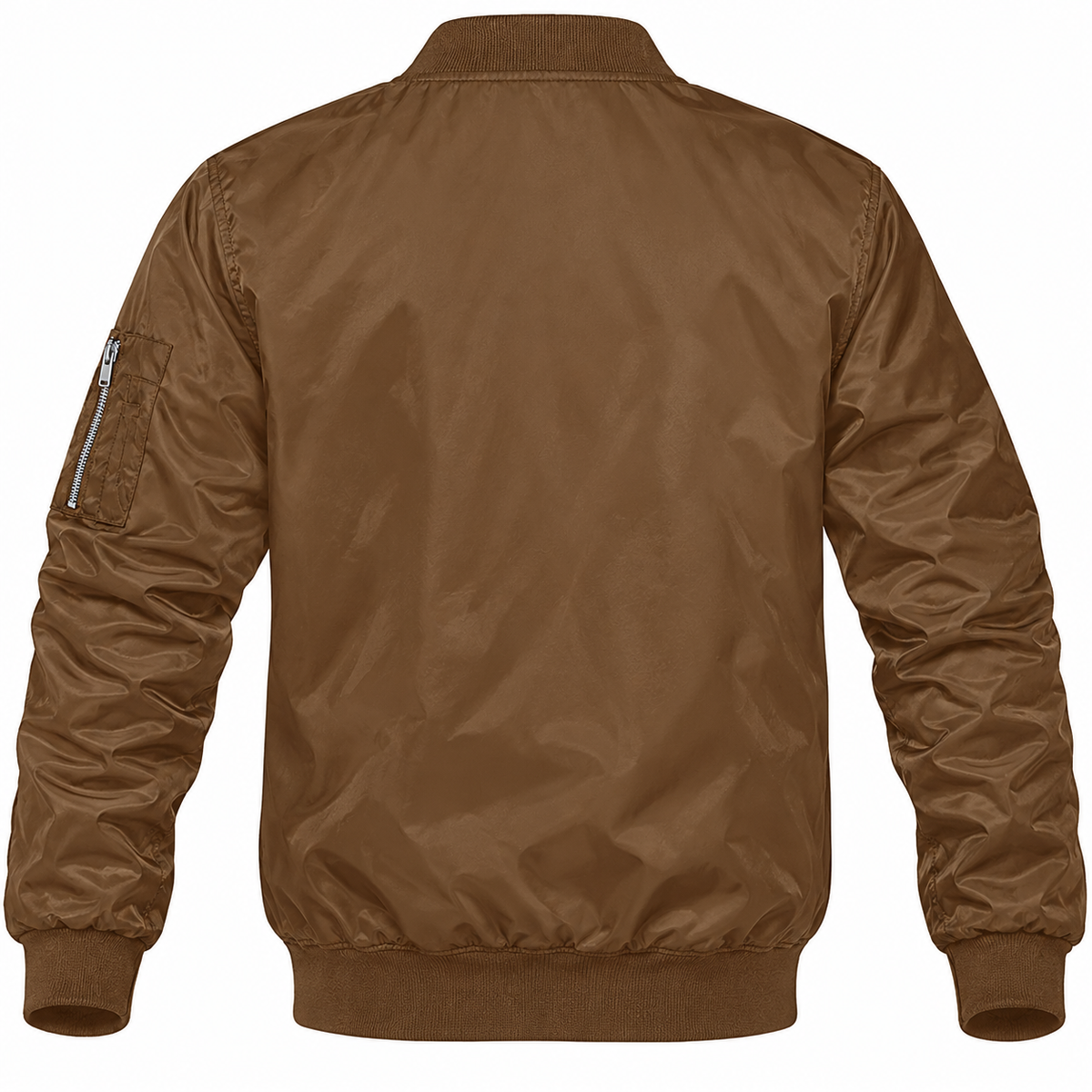 Nissan brown bomber jacket back product view | color: brown |