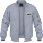 Nissan grey bomber jacket front product photo | color: grey |
