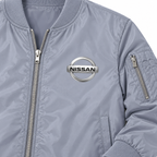 Nissan grey bomber jacket chest print detail | color: grey |